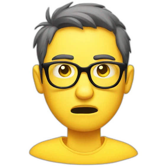 angry nerd yellow circle face emoji