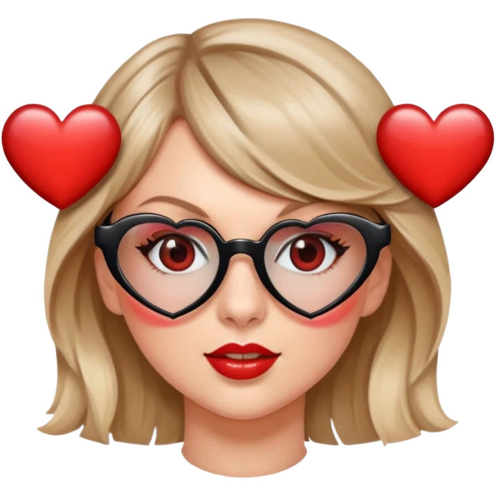 Taylor swift wearing heart glasses emoji