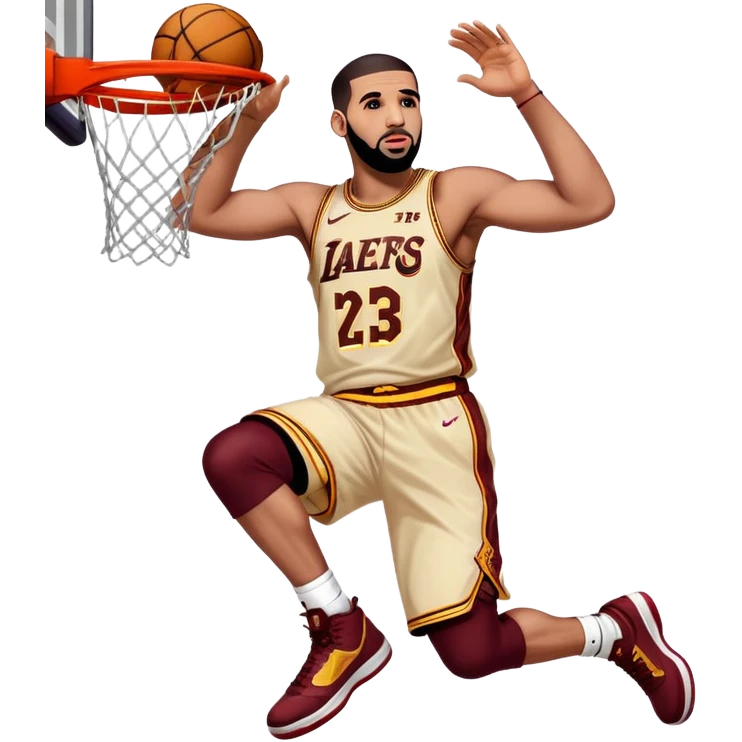 Drake dunking on LeBron James  emoji