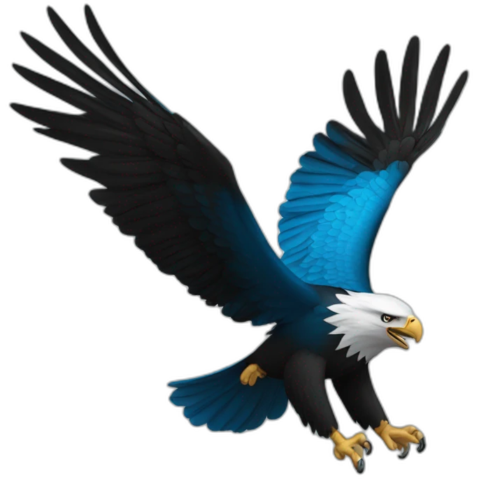 Eagle fly blue and black emoji