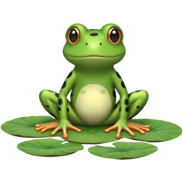 frog in striped pajamas on lily pad bed emoji
