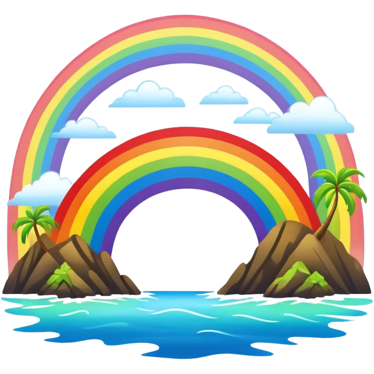 Hawaiian rainbow scenery emoji