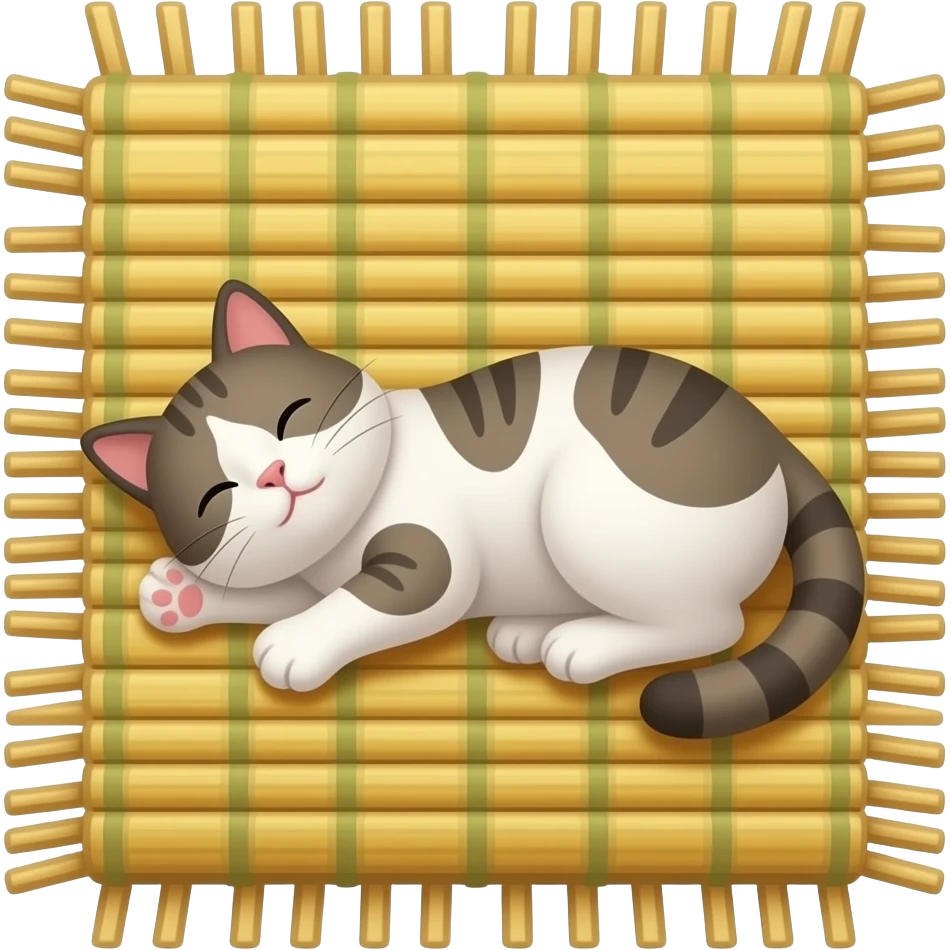 cat sleeping mat emoji