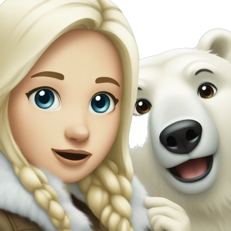 Polar bear and a blonde girl  emoji