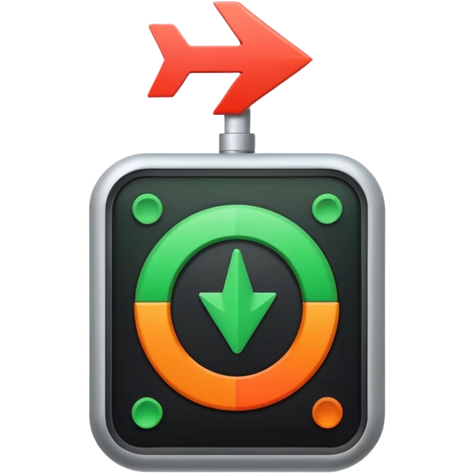 A control system with an arrow that can move between green, orange and red. emoji