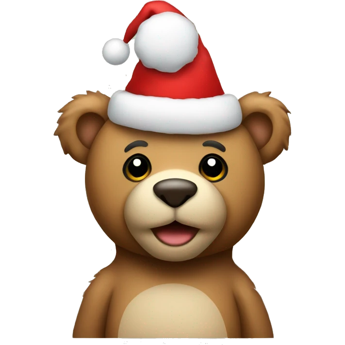 teddy bear with a Christmas hat emoji