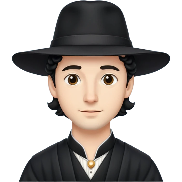 Man emoji with black hat and side curls, resembling a traditional Hasidic Jewish man. emoji