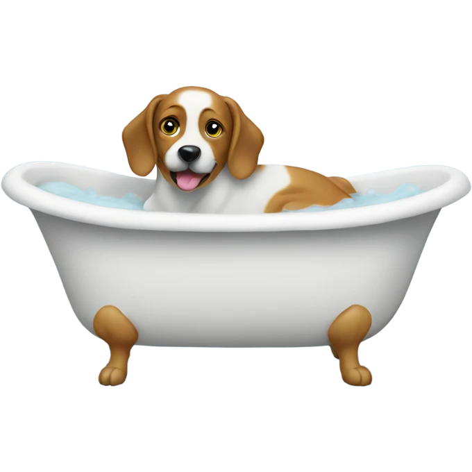 Dog in bathtub emoji