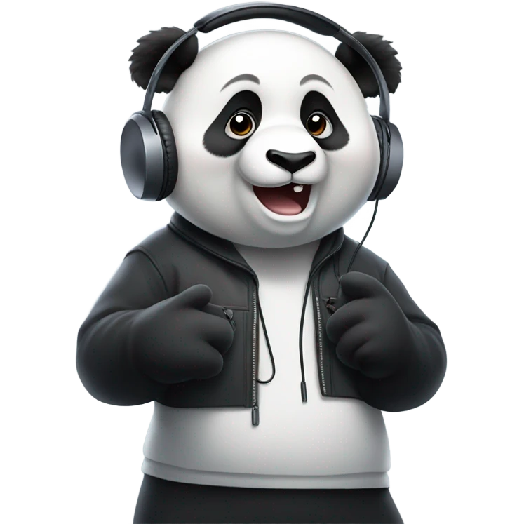 Panda rapping emoji