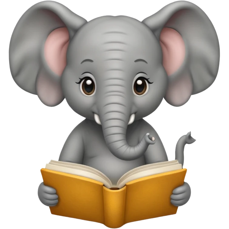 baby elephant with a book emoji