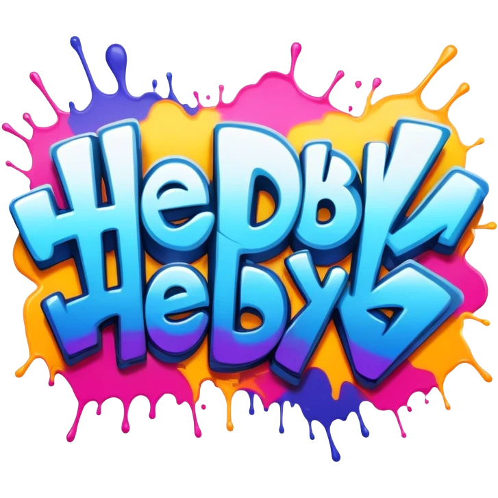Graffiti of the word HeldByAi emoji