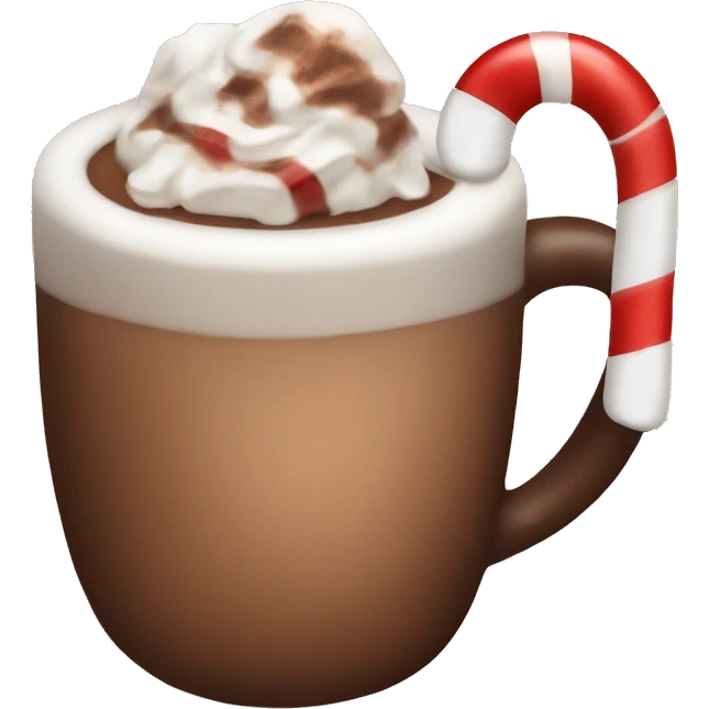 Hot cocoa with candy cane  emoji