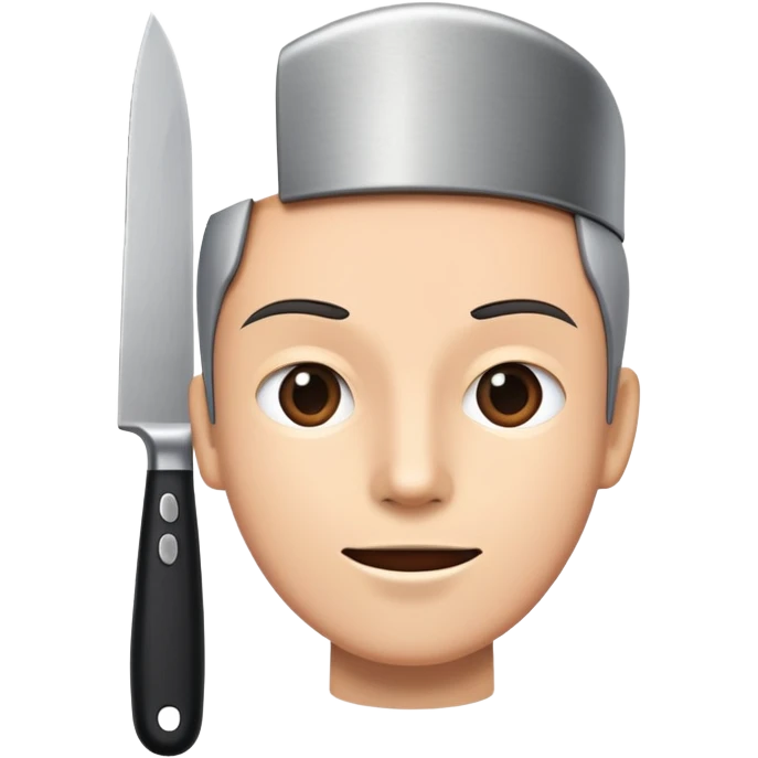 speaking face and kitchen knife side by side emoji