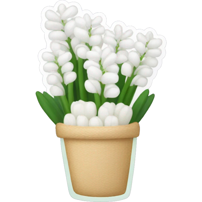 A clear case holding a bunch of white hyacinths emoji