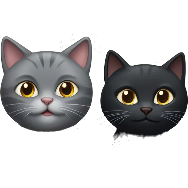 grey cat and black cat emoji