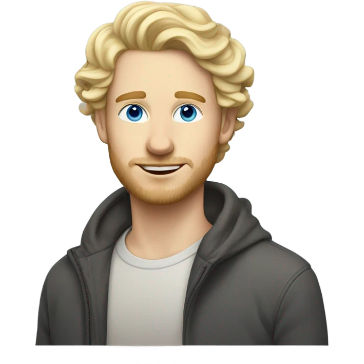 3/4 profile light curl blonde 30yo man blue eyed pale skin emoji
