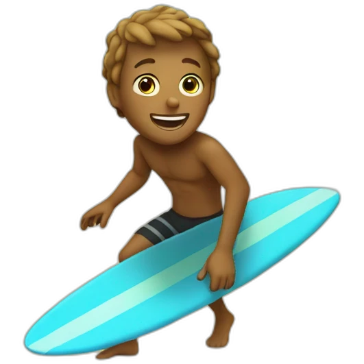 Surfing in the beach emoji