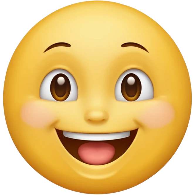 Emoji, yellow round smiling face, open mouth emoji