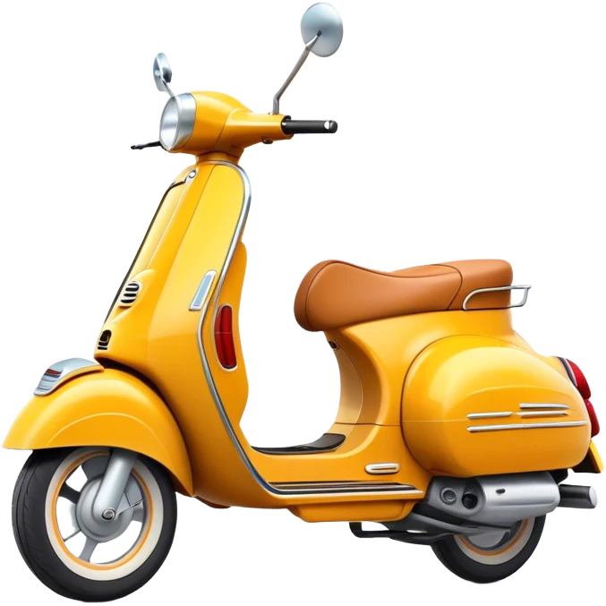 Cinematic Realistic Vespa Scooter Emoji, depicted as a stylish vintage Vespa with sleek retro design and vibrant colors, rendered with crisp textures and dynamic sunlit lighting that captures its iconic Italian charm. emoji