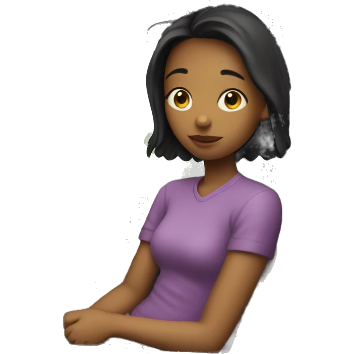 girl waiting in car emoji