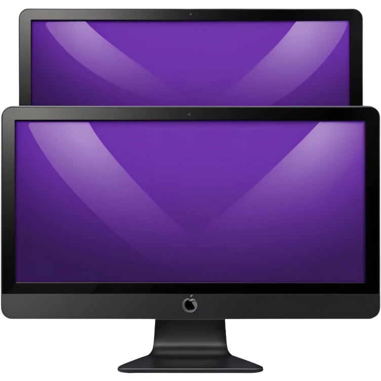 3 dark violet wide screen monitors emoji