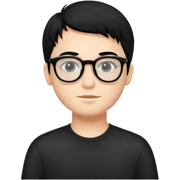 Black Glasses with boy singolita boy with glasses black eyes and black hair emoji