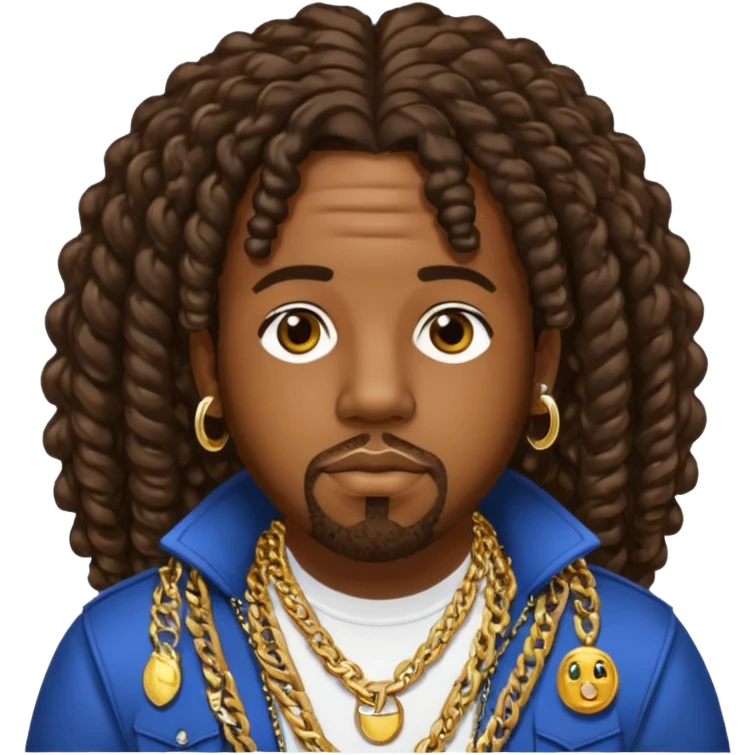 Big Boi with long dark brown curly hair emoji