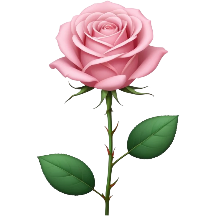 Light pink long stem rose, no thorns emoji