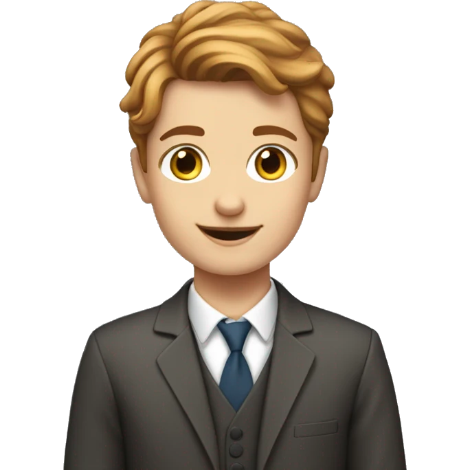 young white teacher with chestnuthair with pupils aroud emoji