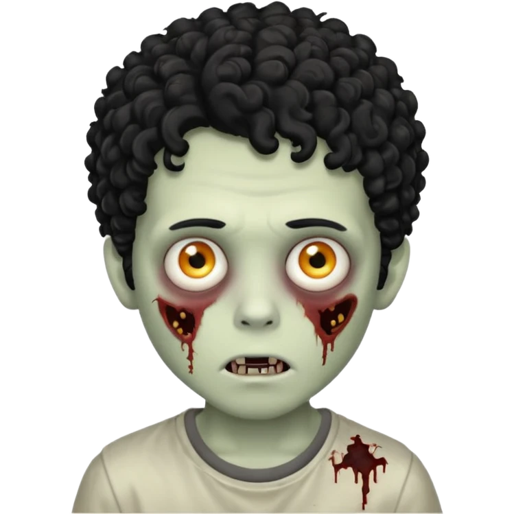 boy, zombie, black curly hair emoji