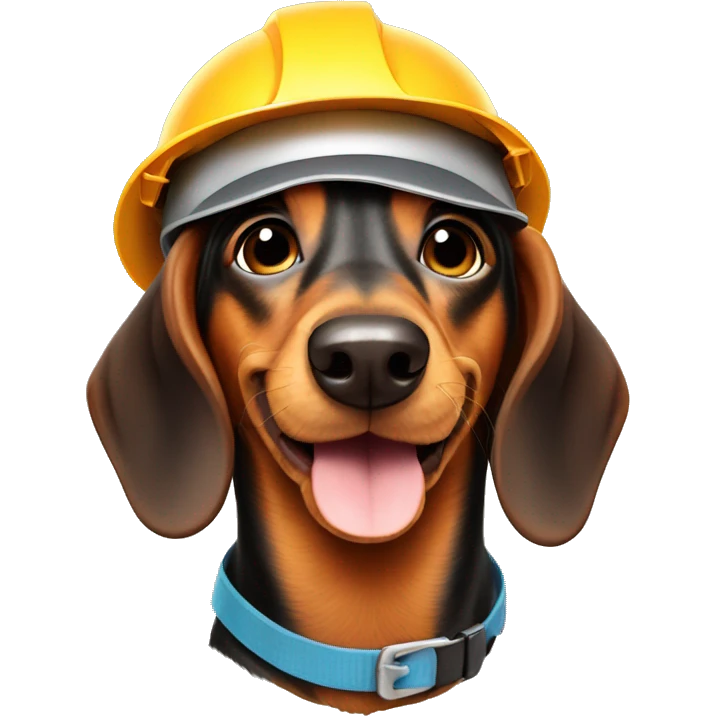 dachshund with construction hat emoji