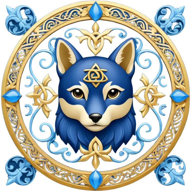 Blue Chi Roh with alpha and omega symbols emoji
