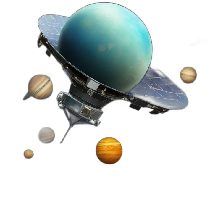 Satellite in space with planets emoji