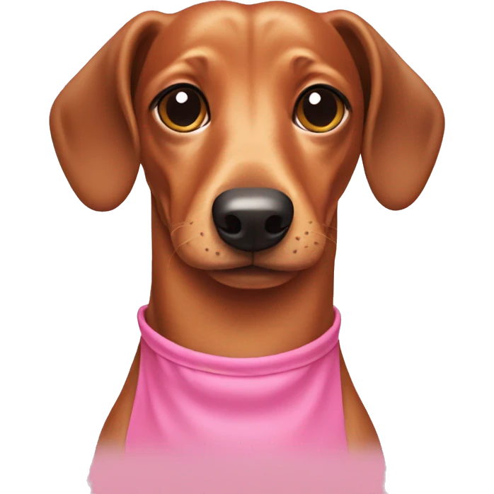 Weiner dog wearing pink dress emoji