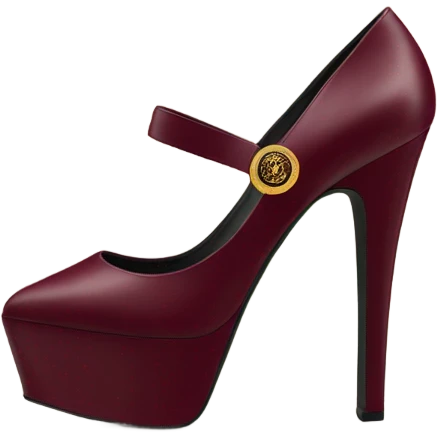 Burgundy high platform Versace heels emoji