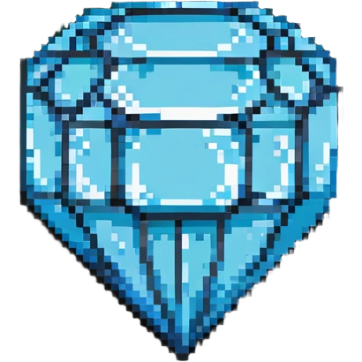 blocky pixelated Minecraft diamond emoji, less realistic emoji