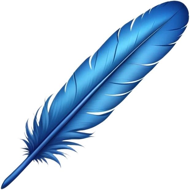 soaring blue feather emoji