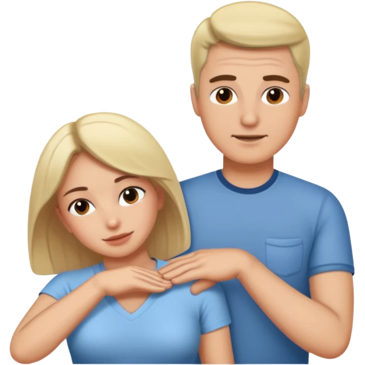 Man massaging woman emoji