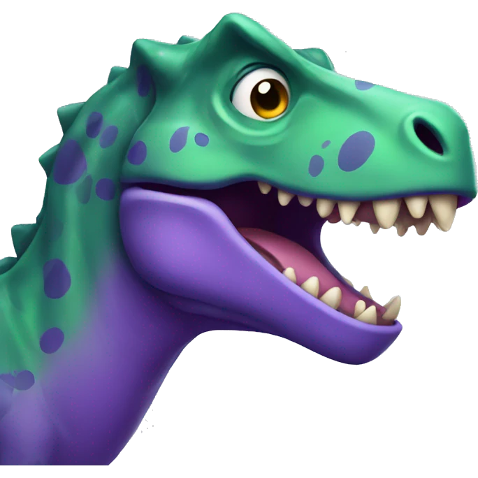 purple dinosaur with green spots emoji