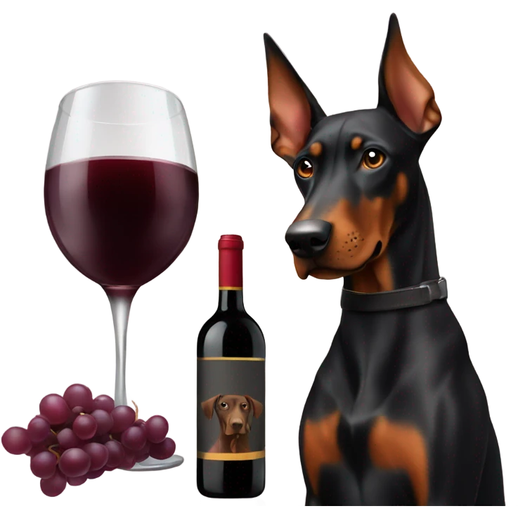Red wine and doberman emoji