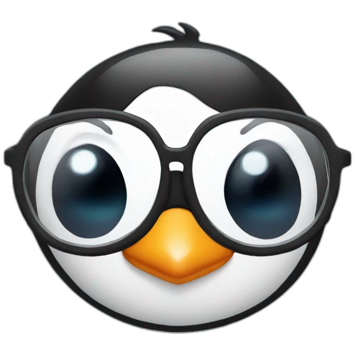 Un pingüino con lentes  emoji