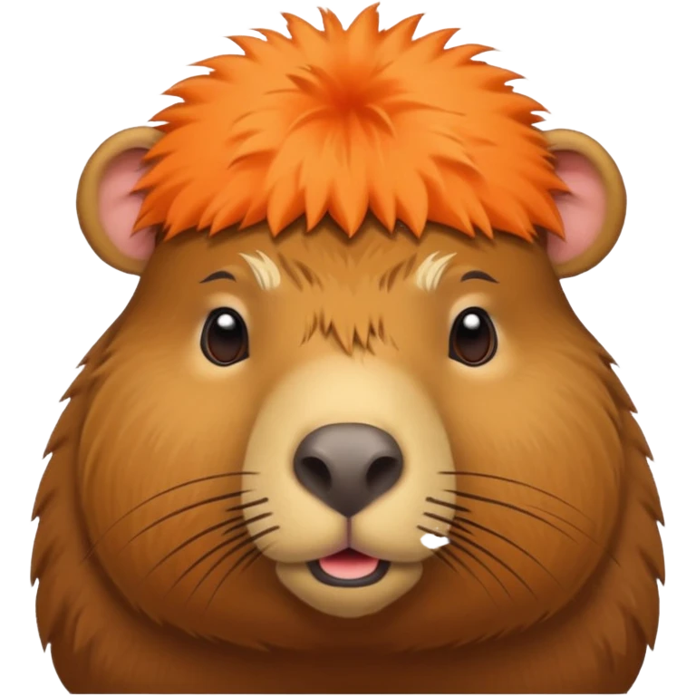 capybara, orange on hat emoji