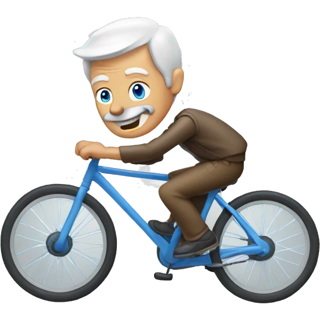 Older guy blue eyes riding bike  emoji