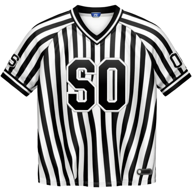 Black and white striped jersey with SCO letters emoji
