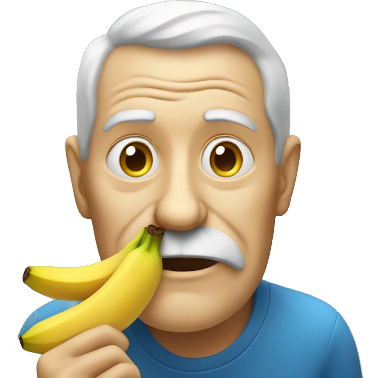Old man eating banana emoji