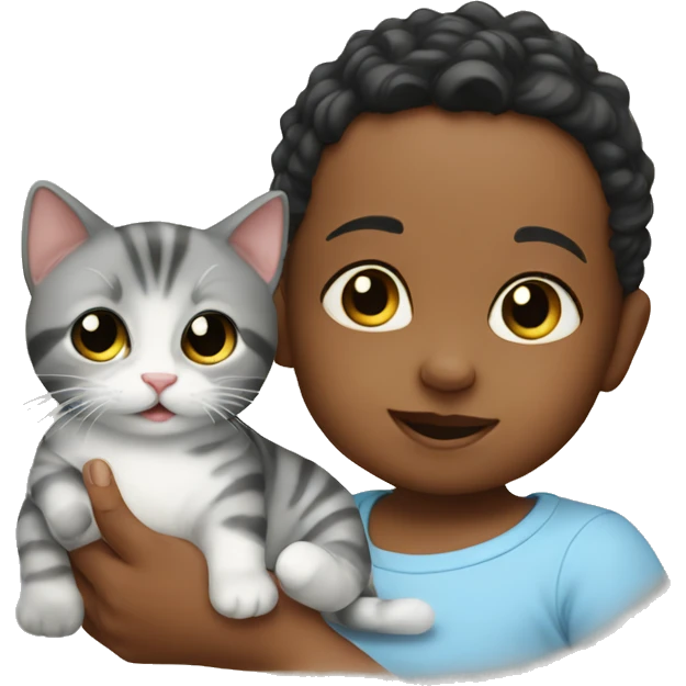 baby with cat emoji