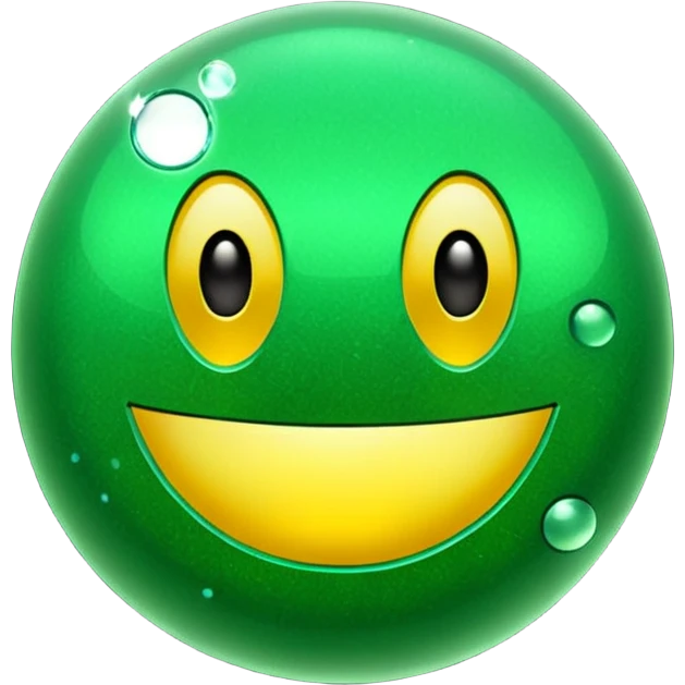 Glitter Green Pacman emoji