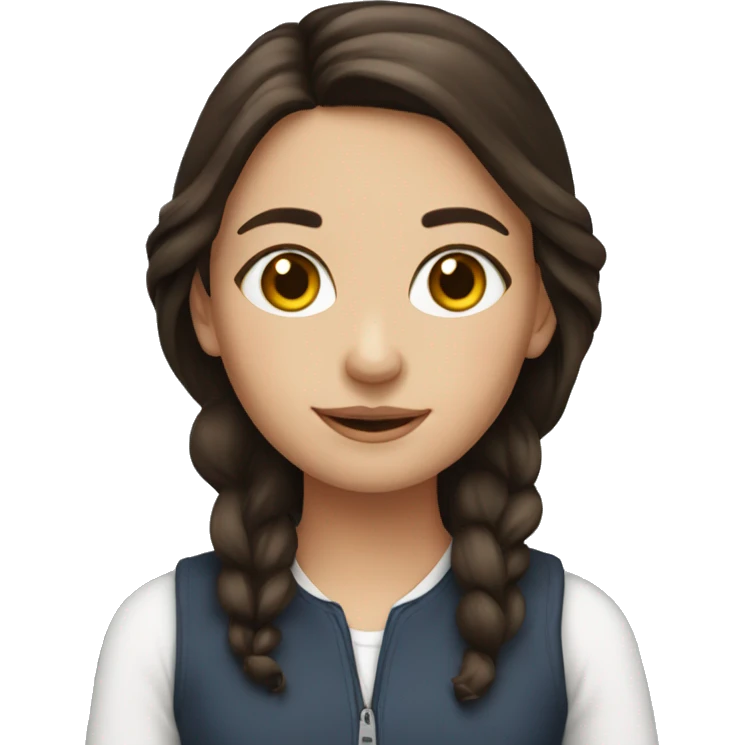 brunette girl with mscbook emoji
