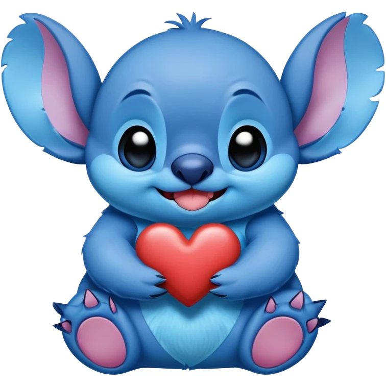 Stitch giving a heart and a kiss emoji