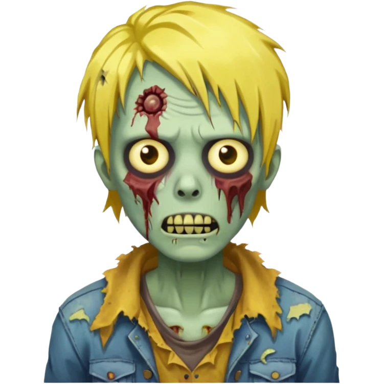 zombie with yellow hair emoji